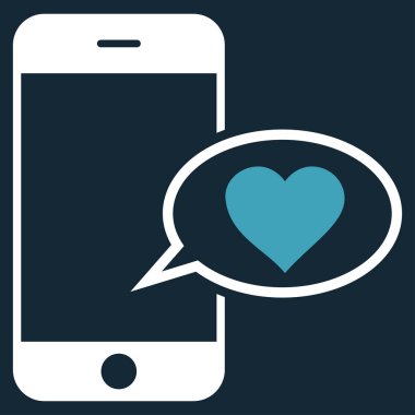 Smartphone aşk ileti vektör simgesi