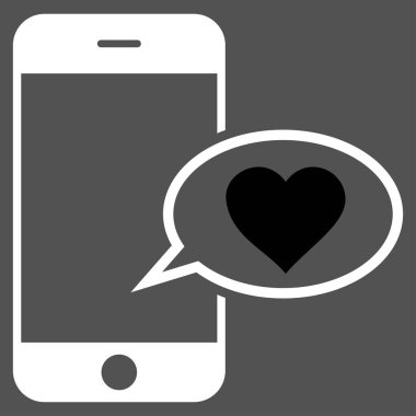 Smartphone aşk ileti vektör simgesi
