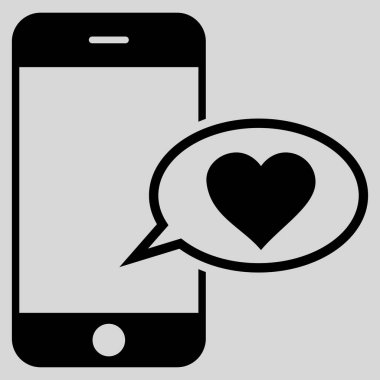 Smartphone aşk ileti vektör simgesi