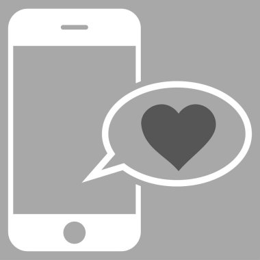 Smartphone aşk ileti vektör simgesi