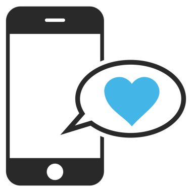 Smartphone aşk ileti vektör simgesi