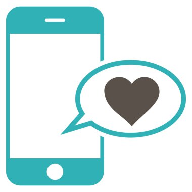 Smartphone aşk ileti vektör simgesi