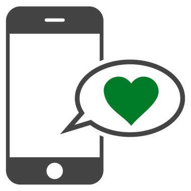 Smartphone aşk ileti vektör simgesi