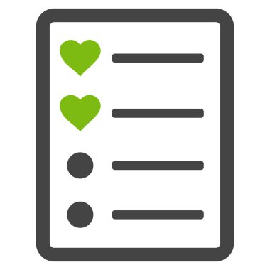 Aşk listesi sayfa vektör simgesi