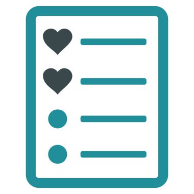 Aşk listesi sayfa vektör simgesi