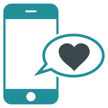 Smartphone aşk ileti vektör simgesi