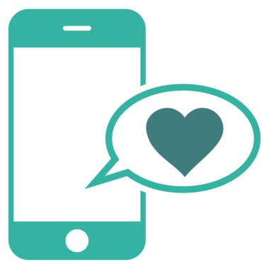 Smartphone aşk ileti vektör simgesi