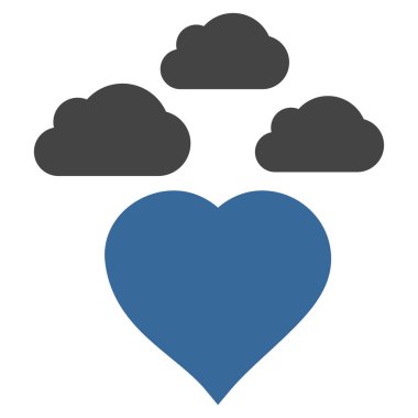 Bulutlu aşk kalp vektör simgesi