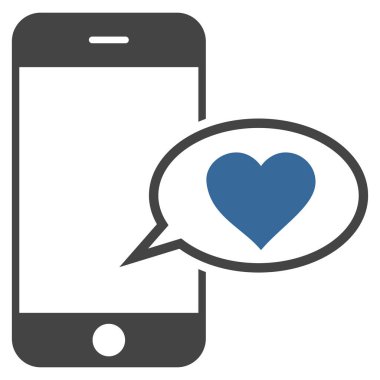 Smartphone aşk ileti vektör simgesi