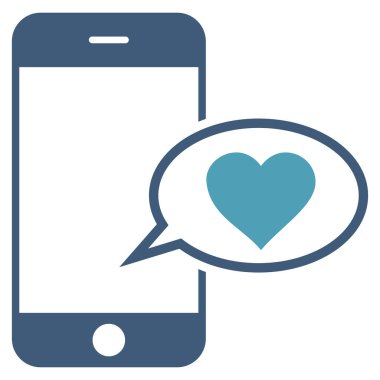 Smartphone aşk ileti vektör simgesi
