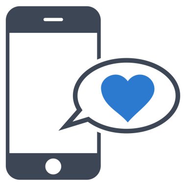 Smartphone aşk ileti vektör simgesi