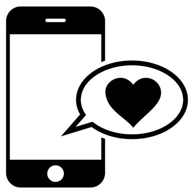 Smartphone aşk ileti vektör simgesi