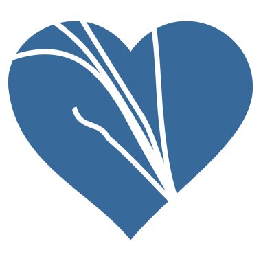 Hasarlı aşk kalp vektör simgesi