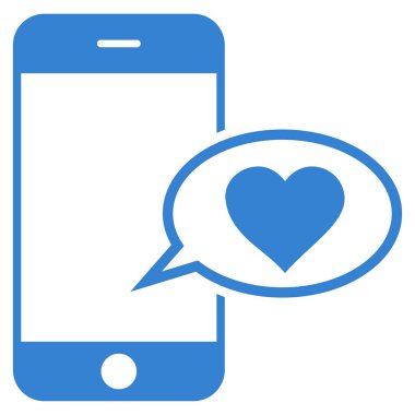 Smartphone aşk ileti vektör simgesi