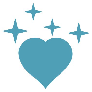 Aşk kalp vektör simgesi ışıltı