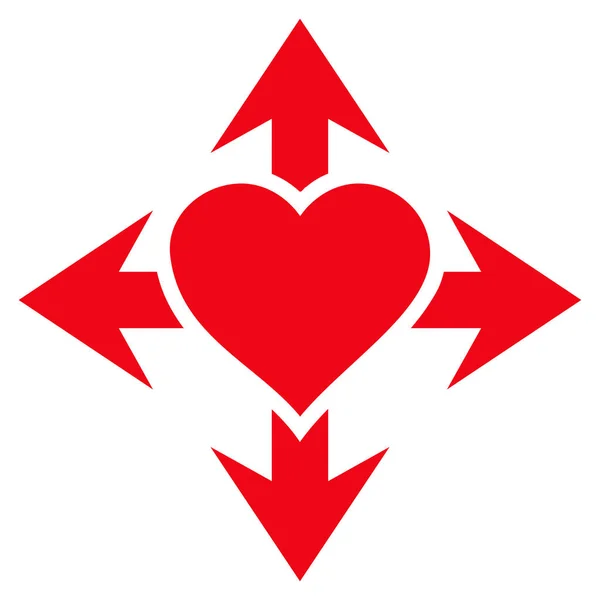 Expandera kärlek hjärta vektor symbol — Stock vektor