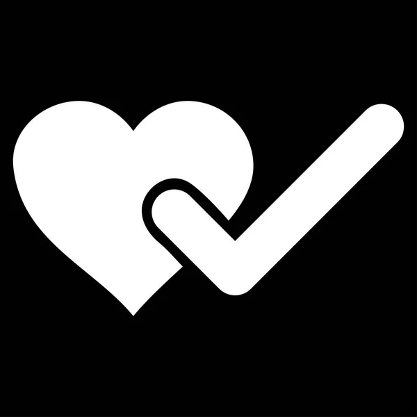 Checked Love Heart Vector Icon — Stock Vector