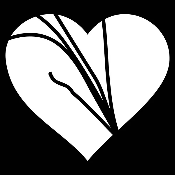 Poškozené láska srdce vektorové ikony — Stockový vektor