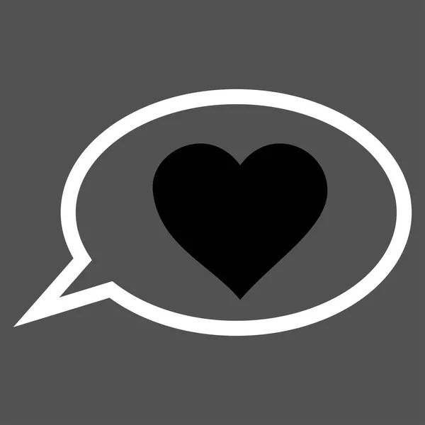 Icona vettoriale del palloncino messaggio d'amore — Vettoriale Stock