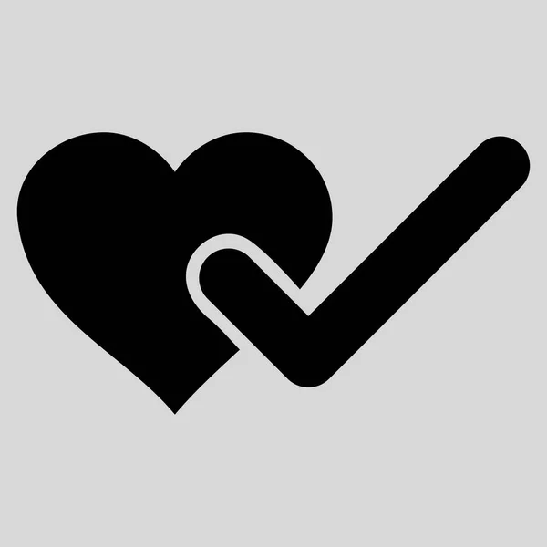 Checked Love Heart Vector Icon — Stock Vector