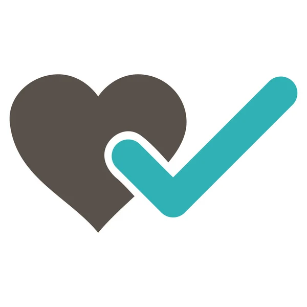 Checked Love Heart Vector Icon — Stock Vector