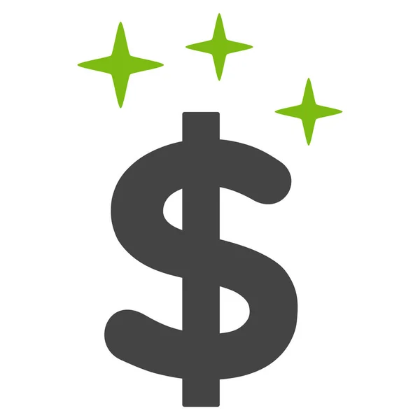 Ícone do vetor do símbolo do dólar de faísca —  Vetores de Stock