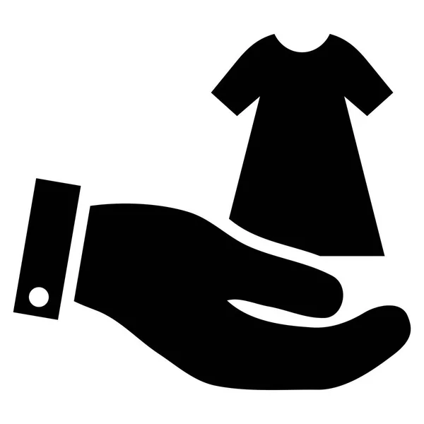 Dame robe offre main vecteur icône — Image vectorielle