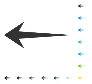 Ok sol vektör simgesi