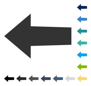 Ok sol vektör simgesi