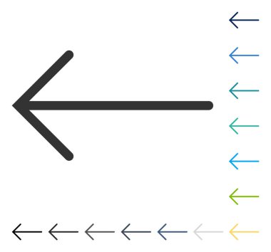 Ok sol vektör simgesi