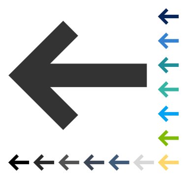 Ok sol vektör simgesi