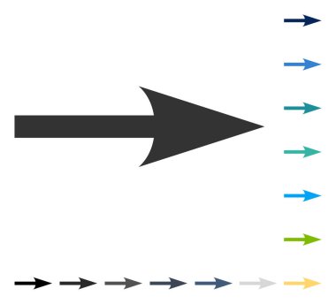 Keskin ok doğru vektör simgesi