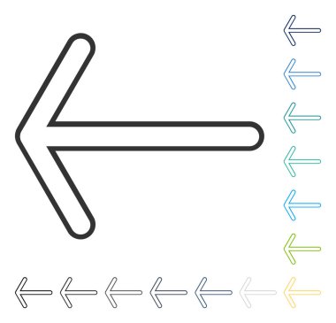 Ok sol vektör simgesi