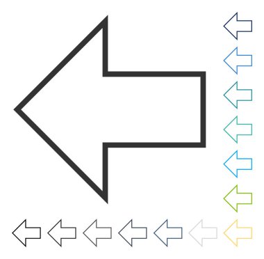 Ok sol vektör simgesi