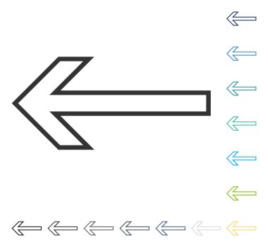 Ok sol vektör simgesi