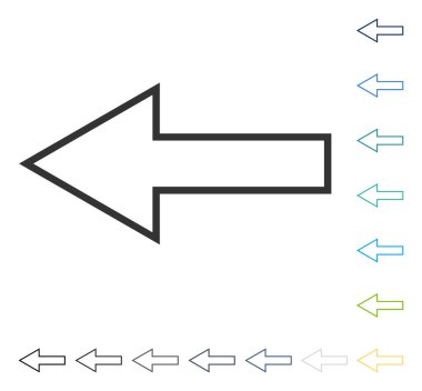 Ok sol vektör simgesi