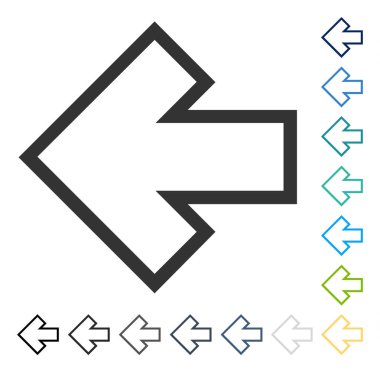 Ok sol vektör simgesi