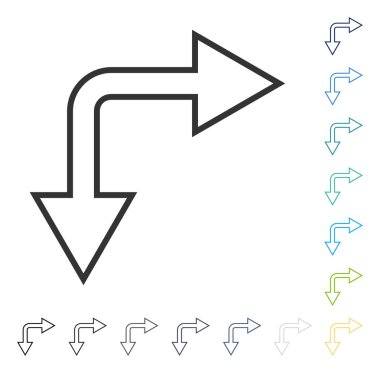 Vektör simgesi aşağı seçim oku