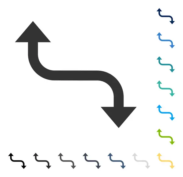 Icono de vector de flecha de curva opuesta — Archivo Imágenes Vectoriales