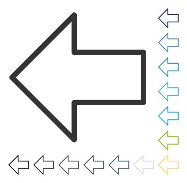 Ok sol vektör simgesi