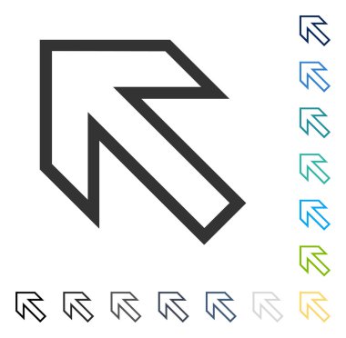 Yukarı vektör simgesi sol ok