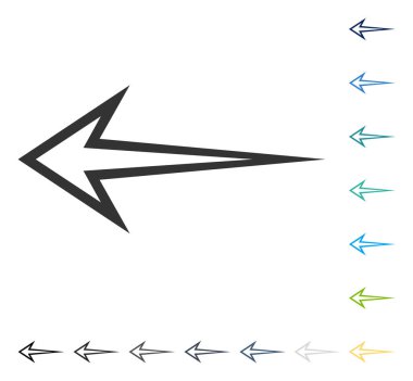 Ok sol vektör simgesi