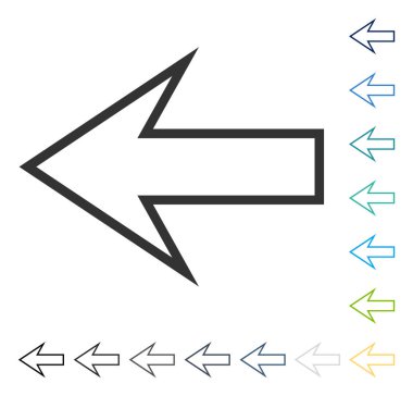 Ok sol vektör simgesi