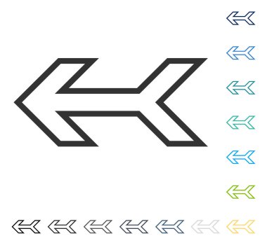 Ok sol vektör simgesi