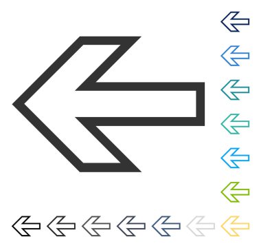 Ok sol vektör simgesi