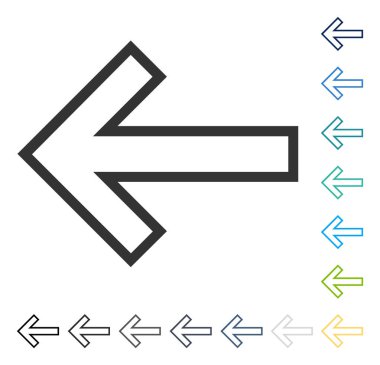 Ok sol vektör simgesi