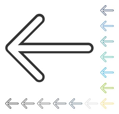 Ok sol vektör simgesi