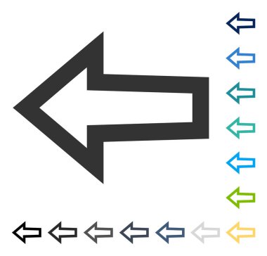 Ok sol vektör simgesi