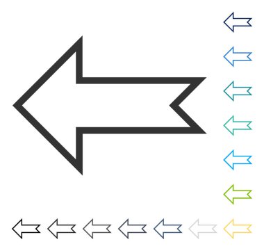 Ok sol vektör simgesi