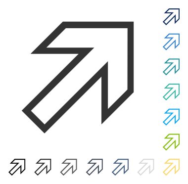 Vektör simgesi sağ yukarı ok